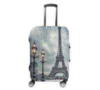 HETVBNS Eiffel Tower Winter Rainy Luggage Cover, Elastic Luggage Protector Fits 19-32in Suitcases, Washable & Anti-Scratch Suitcase Cover for Men Women, style, Small, Classic