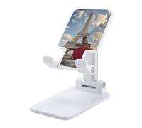 HETVBNS Eiffel Tower with Red Umbrella Phone Stand for Desk - Adjustable & Foldable Tablet Stand Portable Cell Phone Stand Holder Compatible with 4-13" Smartphones, Tablets