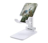 HETVBNS Elegant Colorful Peacock Phone Stand for Desk - Adjustable & Foldable Tablet Stand Portable Cell Phone Stand Holder Compatible with 4-13" Smartphones, Tablets