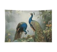HETVBNS Elegant Colorful Peacock Tapestry Wall Hanging - 40"x60" Aesthetic Tapestries Soft Polyester Wall Art Decor Large Tapestry for Bedroom Living Room Dorm Backdrop, Hanging Kit Included