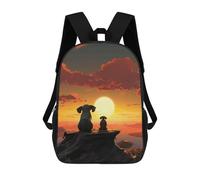 HETVBNS Elephant And Dog Watch The Sunset Backpack for Women Men, Durable 600D Polyester Bookbag with Large Capacity, Lightweight 17 Inch Laptop Backpack Minimalism Casual Daypack for Work, Travel