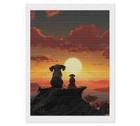 HETVBNS Elephant and Dog Watch The Sunset Diamond Painting Kits for Adults, Full Round Drill DIY Diamond Art for Beginners, 5D Gem Art and Crafts for Home Wall Decor 12"x16"