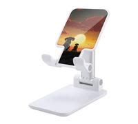 HETVBNS Elephant and Dog Watch The Sunset Phone Stand for Desk - Adjustable & Foldable Tablet Stand Portable Cell Phone Stand Holder Compatible with 4-13" Smartphones, Tablets