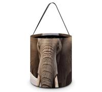 HETVBNS Elephant Candy Bag Halloween Trick Or Treat Bucket 7.9x8.3in, Reusable Gift Bags for Party Holiday Wedding