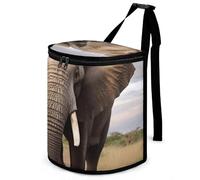 HETVBNS Elephant Car Trash Can with Lid, Leakproof Hanging Automotive Trash Bin, Waterproof Garbage Storage Bag for Vehicles, RV, Bathroom, Office