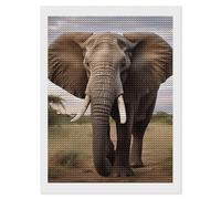 HETVBNS Elephant Diamond Painting Kits for Adults, Full Round Drill DIY Diamond Art for Beginners, 5D Gem Art and Crafts for Home Wall Decor 12"x16"