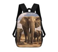 HETVBNS Elephant Family Backpack for Women Men, Durable 600D Polyester Bookbag with Large Capacity, Lightweight 17 Inch Laptop Backpack Minimalism Casual Daypack for Work, Travel