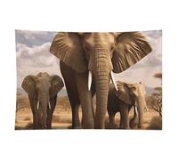 HETVBNS Elephant Family Tapestry Wall Hanging - 60"x90" Aesthetic Tapestries Soft Polyester Wall Art Decor Large Tapestry for Bedroom Living Room Dorm Backdrop, Hanging Kit Included