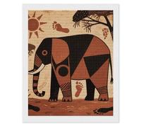 HETVBNS Elephant March Print Diamond Painting Kits for Adults, Full Round Drill DIY Diamond Art for Beginners, 5D Gem Art and Crafts for Home Wall Decor 16"x20"