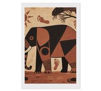 HETVBNS Elephant March Print Diamond Painting Kits for Adults, Full Round Drill DIY Diamond Art for Beginners, 5D Gem Art and Crafts for Home Wall Decor 8"x12"