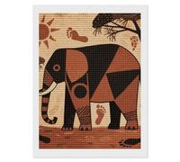 HETVBNS Elephant March Print Diamond Painting Kits for Adults, Full Round Drill DIY Diamond Art for Beginners, 5D Gem Art and Crafts for Home Wall Decor 12"x16"