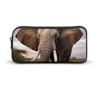 HETVBNS Elephant Pencil Case Large Capacity Zipper Pouch, Durable Pencil Box Organizer, Portable Small Cosmetic Bag for Office, Travel