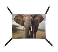 HETVBNS Elephant Pet Hammock for Cats & Dogs, Soft Breathable Canvas Hanging Hammock with Adjustable Straps, Comfortable & Durable Hanging Bed for Small to Medium Pets