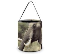 HETVBNS Elephants Animals Candy Bag Halloween Trick Or Treat Bucket 7.9x8.3in, Reusable Gift Bags for Party Holiday Wedding