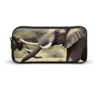 HETVBNS Elephants Animals Pencil Case Large Capacity Zipper Pouch, Durable Pencil Box Organizer, Portable Small Cosmetic Bag for Office, Travel