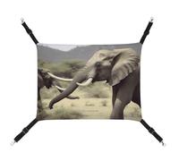 HETVBNS Elephants Animals Pet Hammock for Cats & Dogs, Soft Breathable Canvas Hanging Hammock with Adjustable Straps, Comfortable & Durable Hanging Bed for Small to Medium Pets