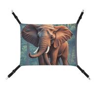 HETVBNS Elephants Red Pet Hammock for Cats & Dogs, Soft Breathable Canvas Hanging Hammock with Adjustable Straps, Comfortable & Durable Hanging Bed for Small to Medium Pets