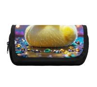 HETVBNS Ellow Ducky With Sunglasses Pencil Case Extra Large, Double Layer Pencil Pouch with Zipper, Portable Cosmetic Bags for Travel, Office Stationery Organizer for Women Men