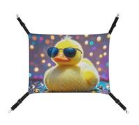 HETVBNS Ellow Ducky with Sunglasses Pet Hammock for Cats & Dogs, Soft Breathable Canvas Hanging Hammock with Adjustable Straps, Comfortable & Durable Hanging Bed for Small to Medium Pets
