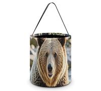 HETVBNS Encounter Animal Bear Candy Bag Halloween Trick Or Treat Bucket 7.9x8.3in, Reusable Gift Bags for Party Holiday Wedding