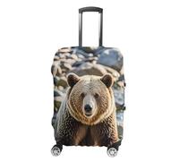 HETVBNS Encounter Animal Bear Luggage Cover, Elastic Luggage Protector Fits 19-32in Suitcases, Washable & Anti-Scratch Suitcase Cover for Men Women, style, Small, Classic