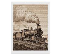 HETVBNS Etching Train Diamond Painting Kits for Adults, Full Round Drill DIY Diamond Art for Beginners, 5D Gem Art and Crafts for Home Wall Decor 12"x16"