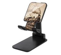 HETVBNS Etching Train Phone Stand for Desk - Adjustable & Foldable Tablet Stand Portable Cell Phone Stand Holder Compatible with 4-13" Smartphones, Tablets