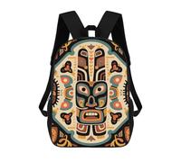 HETVBNS Ethnic Totem Backpack for Women Men, Durable 600D Polyester Bookbag with Large Capacity, Lightweight 17 Inch Laptop Backpack Minimalism Casual Daypack for Work, Travel