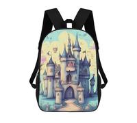 HETVBNS Fairytale Castle Backpack for Women Men, Durable 600D Polyester Bookbag with Large Capacity, Lightweight 17 Inch Laptop Backpack Minimalism Casual Daypack for Work, Travel