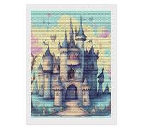 HETVBNS Fairytale Castle Diamond Painting Kits for Adults, Full Round Drill DIY Diamond Art for Beginners, 5D Gem Art and Crafts for Home Wall Decor 12"x16"