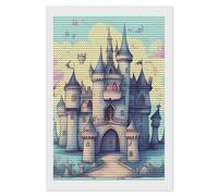 HETVBNS Fairytale Castle Diamond Painting Kits for Adults, Full Round Drill DIY Diamond Art for Beginners, 5D Gem Art and Crafts for Home Wall Decor 8"x12"