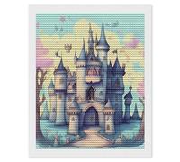 HETVBNS Fairytale Castle Diamond Painting Kits for Adults, Full Round Drill DIY Diamond Art for Beginners, 5D Gem Art and Crafts for Home Wall Decor 16"x20"