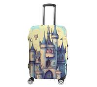 HETVBNS Fairytale Castle Luggage Cover, Elastic Luggage Protector Fits 19-32in Suitcases, Washable & Anti-Scratch Suitcase Cover for Men Women, style, L, Classic
