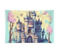 HETVBNS Fairytale Castle Tapestry Wall Hanging - 40"x60" Aesthetic Tapestries Soft Polyester Wall Art Decor Large Tapestry for Bedroom Living Room Dorm Backdrop, Hanging Kit Included