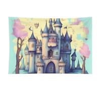 HETVBNS Fairytale Castle Tapestry Wall Hanging - 60"x90" Aesthetic Tapestries Soft Polyester Wall Art Decor Large Tapestry for Bedroom Living Room Dorm Backdrop, Hanging Kit Included