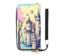 HETVBNS Fairytale Castle Wallet, Elegant Wristlet Wallet with Multi-Card Slots, PU Leather Long Purse for Women, Men