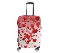 HETVBNS Falling Red Hearts Luggage Cover, Elastic Luggage Protector Fits 19-32in Suitcases, Washable & Anti-Scratch Suitcase Cover for Men Women, style, Small, Classic