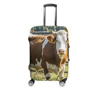 HETVBNS Farm Cow Pictures Luggage Cover, Elastic Luggage Protector Fits 19-32in Suitcases, Washable & Anti-Scratch Suitcase Cover for Men Women, style, L, Classic