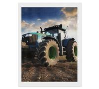 HETVBNS Farm Tractor Diamond Painting Kits for Adults, Full Round Drill DIY Diamond Art for Beginners, 5D Gem Art and Crafts for Home Wall Decor 12"x16"