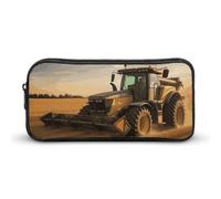 HETVBNS Farm Tractor Harvest Pencil Case Large Capacity, Durable Pencil Pouch Portable Small Cosmetic Bag with Metal Zipper, Simple Makeup Pouch Aesthetic Toiletry Bag for Travel Office