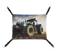 HETVBNS Farm Tractor Pet Hammock for Cats & Dogs, Soft Breathable Canvas Hanging Hammock with Adjustable Straps, Comfortable & Durable Hanging Bed for Small to Medium Pets