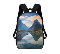 HETVBNS Fiordland National Park Backpack for Women Men, Durable 600D Polyester Bookbag with Large Capacity, Lightweight 17 Inch Laptop Backpack Minimalism Casual Daypack for Work, Travel