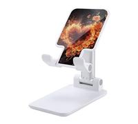 HETVBNS Fire Flowers and Heart Phone Stand for Desk - Adjustable & Foldable Tablet Stand Portable Cell Phone Stand Holder Compatible with 4-13" Smartphones, Tablets