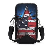 HETVBNS Flag Stars Cell Phone Bag with Detachable Strap, Aesthetic Mini Sling Bag Small Crossbody Bag for Phone