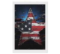 HETVBNS Flag Stars Diamond Painting Kits for Adults, Full Round Drill DIY Diamond Art for Beginners, 5D Gem Art and Crafts for Home Wall Decor 8"x12"