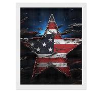 HETVBNS Flag Stars Diamond Painting Kits for Adults, Full Round Drill DIY Diamond Art for Beginners, 5D Gem Art and Crafts for Home Wall Decor 16"x20"
