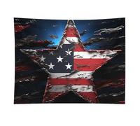 HETVBNS Flag Stars Tapestry Wall Hanging - 30"x40" Aesthetic Tapestries Soft Polyester Wall Art Decor Large Tapestry for Bedroom Living Room Dorm Backdrop, Hanging Kit Included