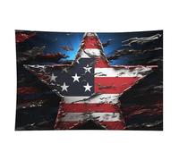 HETVBNS Flag Stars Tapestry Wall Hanging - 40"x60" Aesthetic Tapestries Soft Polyester Wall Art Decor Large Tapestry for Bedroom Living Room Dorm Backdrop, Hanging Kit Included