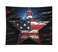 HETVBNS Flag Stars Tapestry Wall Hanging - 50"x60" Aesthetic Tapestries Soft Polyester Wall Art Decor Large Tapestry for Bedroom Living Room Dorm Backdrop, Hanging Kit Included
