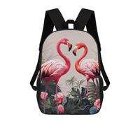HETVBNS Flamingo Birds on Background Backpack for Women Men, Durable 600D Polyester Bookbag with Large Capacity, Lightweight 17 Inch Laptop Backpack Minimalism Casual Daypack for Work, Travel